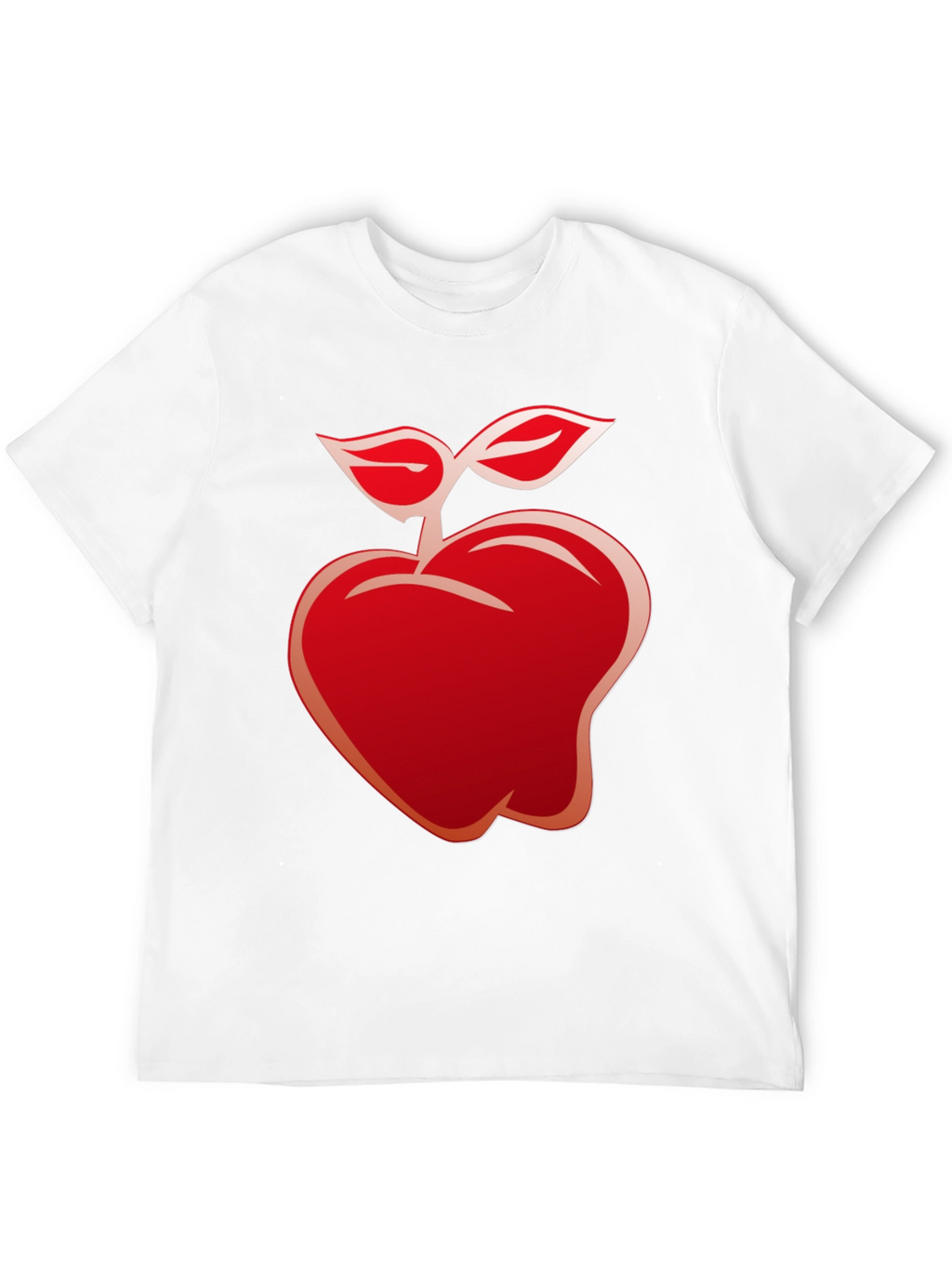 Red Apple Graphic Black T-Shirt