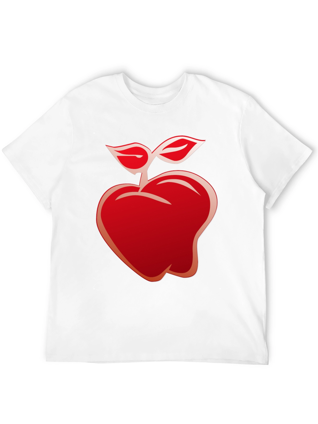 Red Apple Graphic Black T-Shirt