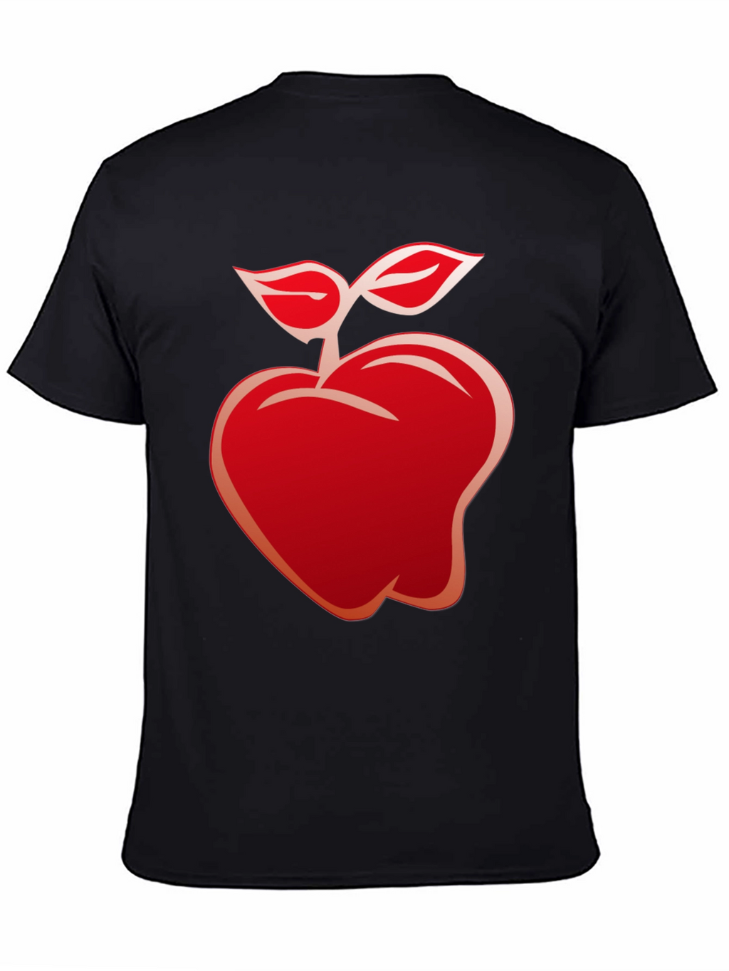 Red Apple Graphic Black T-Shirt