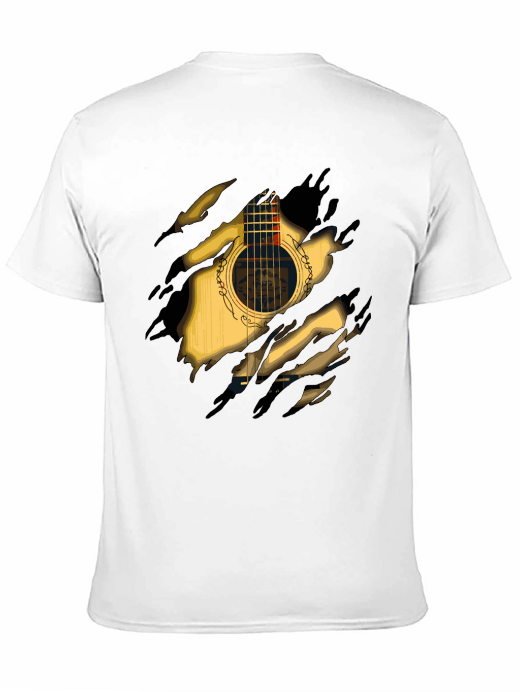 Guitar Ripped T-Shirt Cool Music Tee