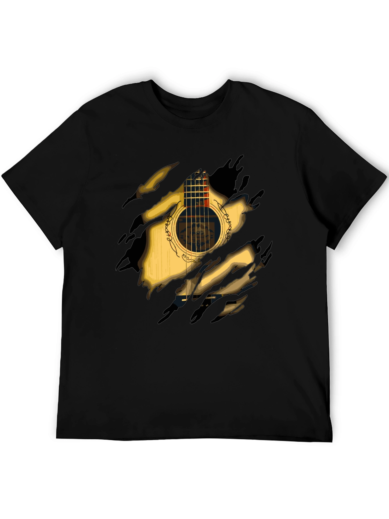 Guitar Ripped T-Shirt Cool Music Tee