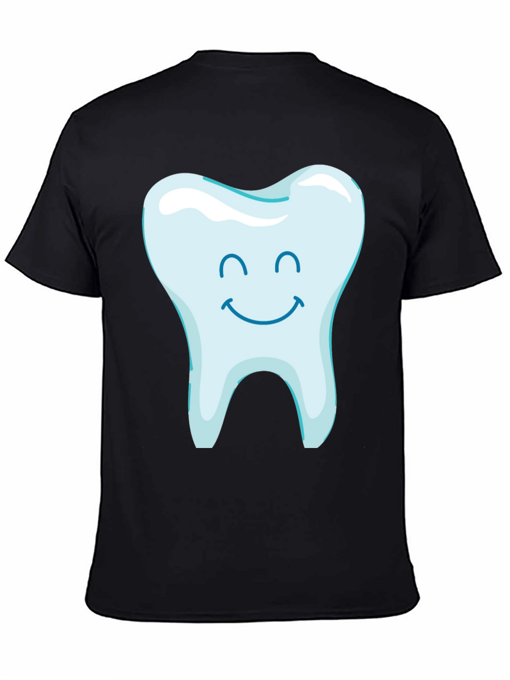 Happy Tooth Graphic Tee - Black Cotton Blend Shirt