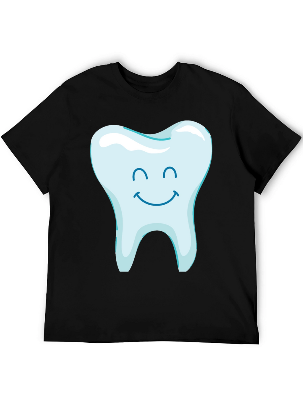 Happy Tooth Graphic Tee - Black Cotton Blend Shirt