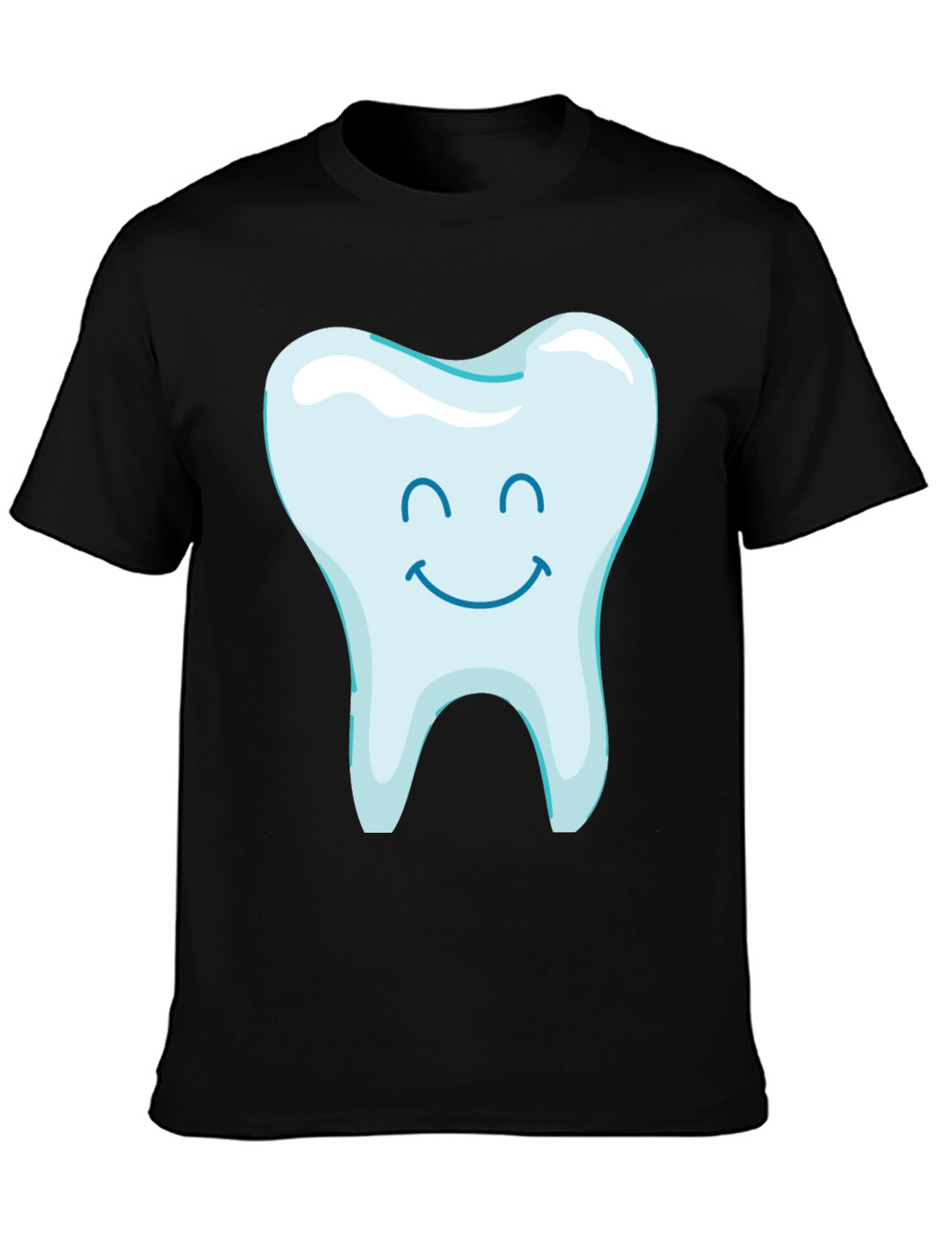 Happy Tooth Graphic Tee - Black Cotton Blend Shirt