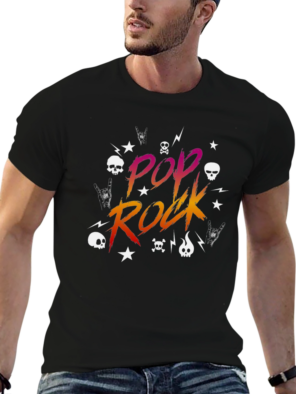 Pop Rock Graphic Tee - Black T-Shirt