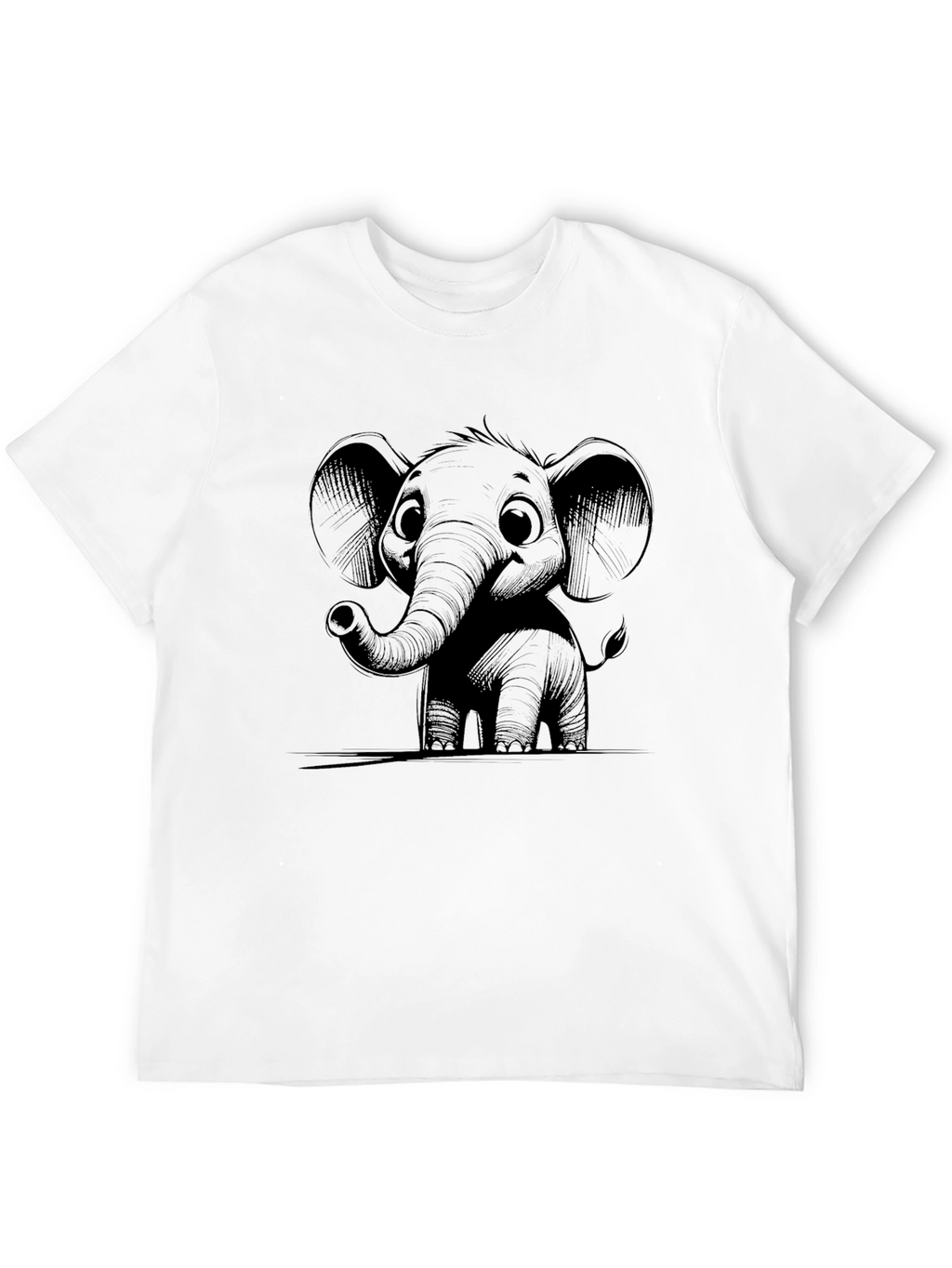 Elephant Graphic Tee - Black Crew Neck