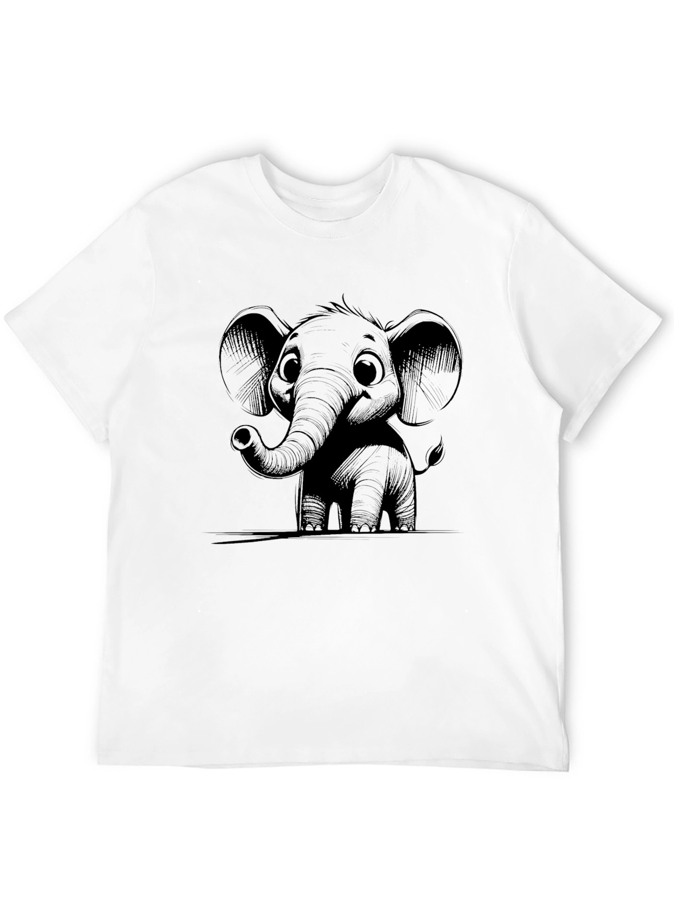 Elephant Graphic Tee - Black Crew Neck