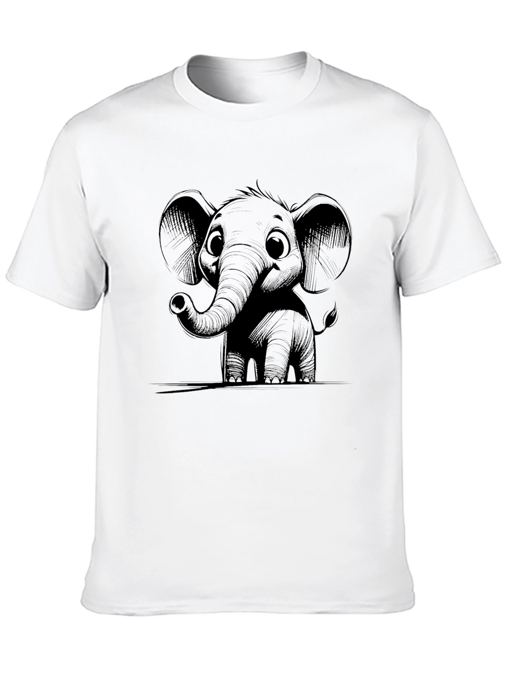 Elephant Graphic Tee - Black Crew Neck