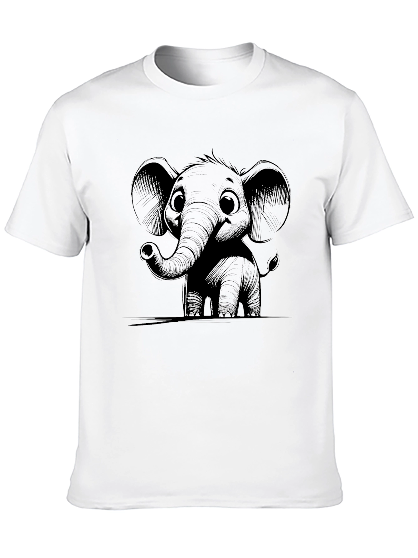 Elephant Graphic Tee - Black Crew Neck