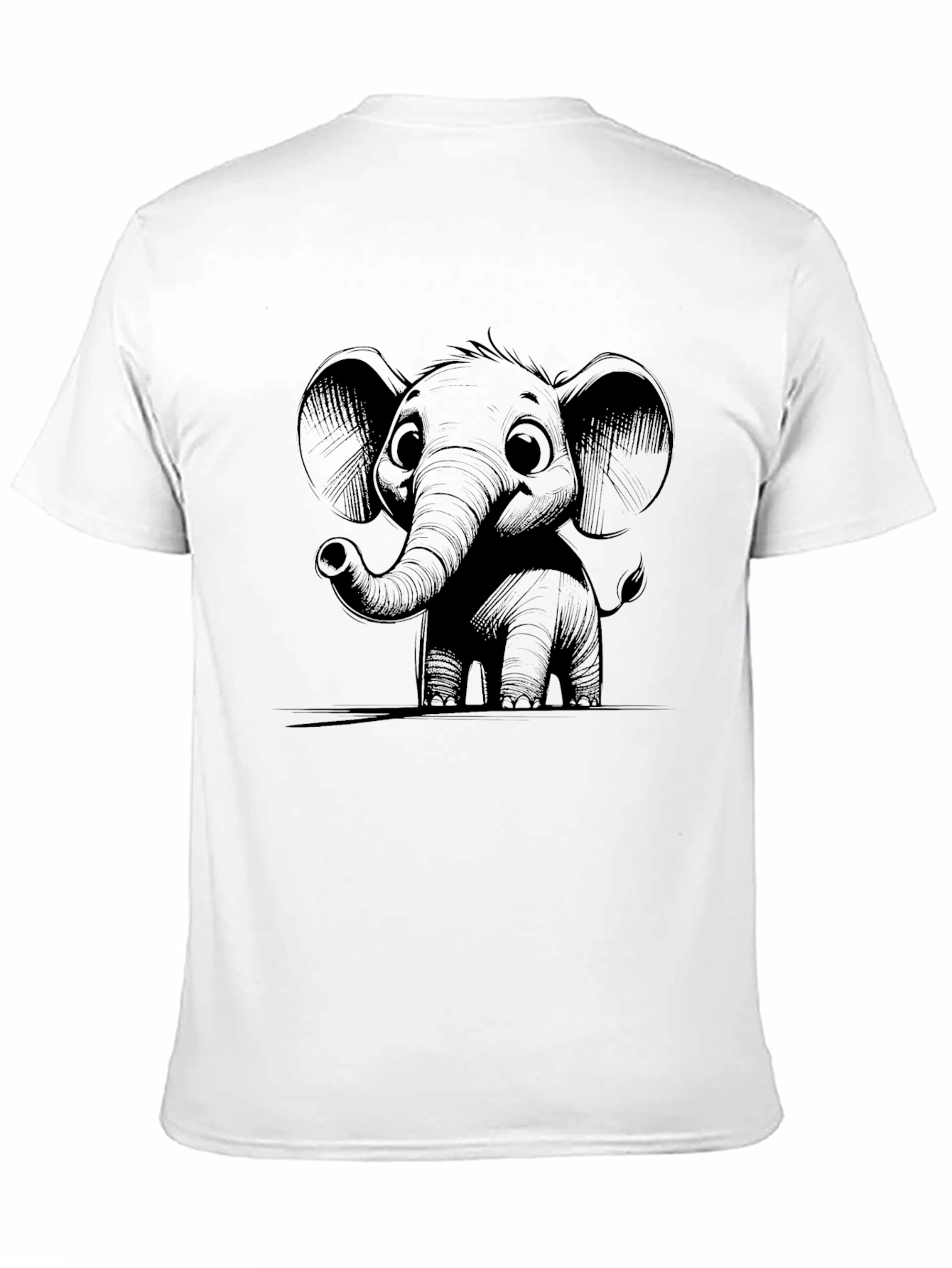 Elephant Graphic Tee - Black Crew Neck