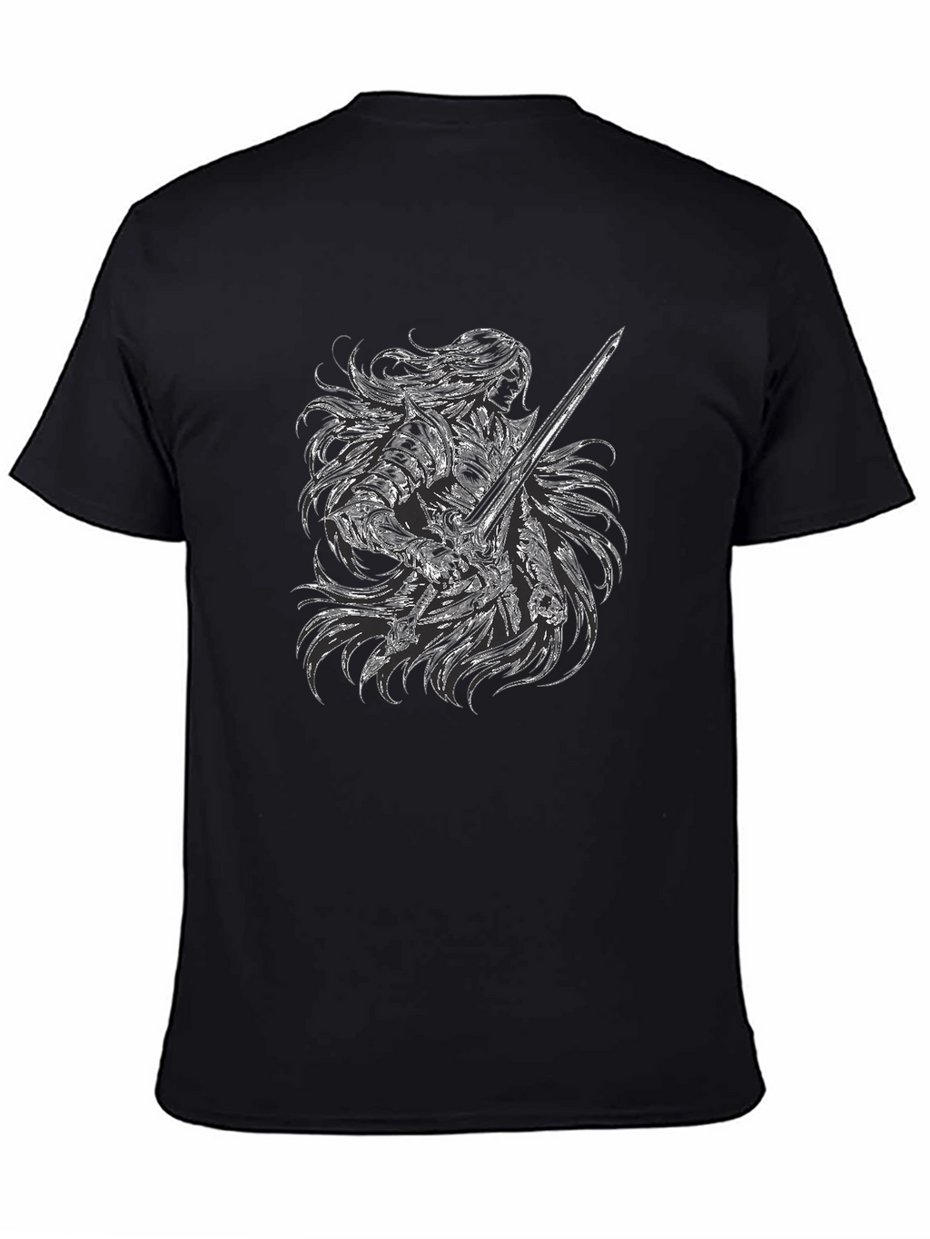 Warrior Knight Graphic Black T-Shirt