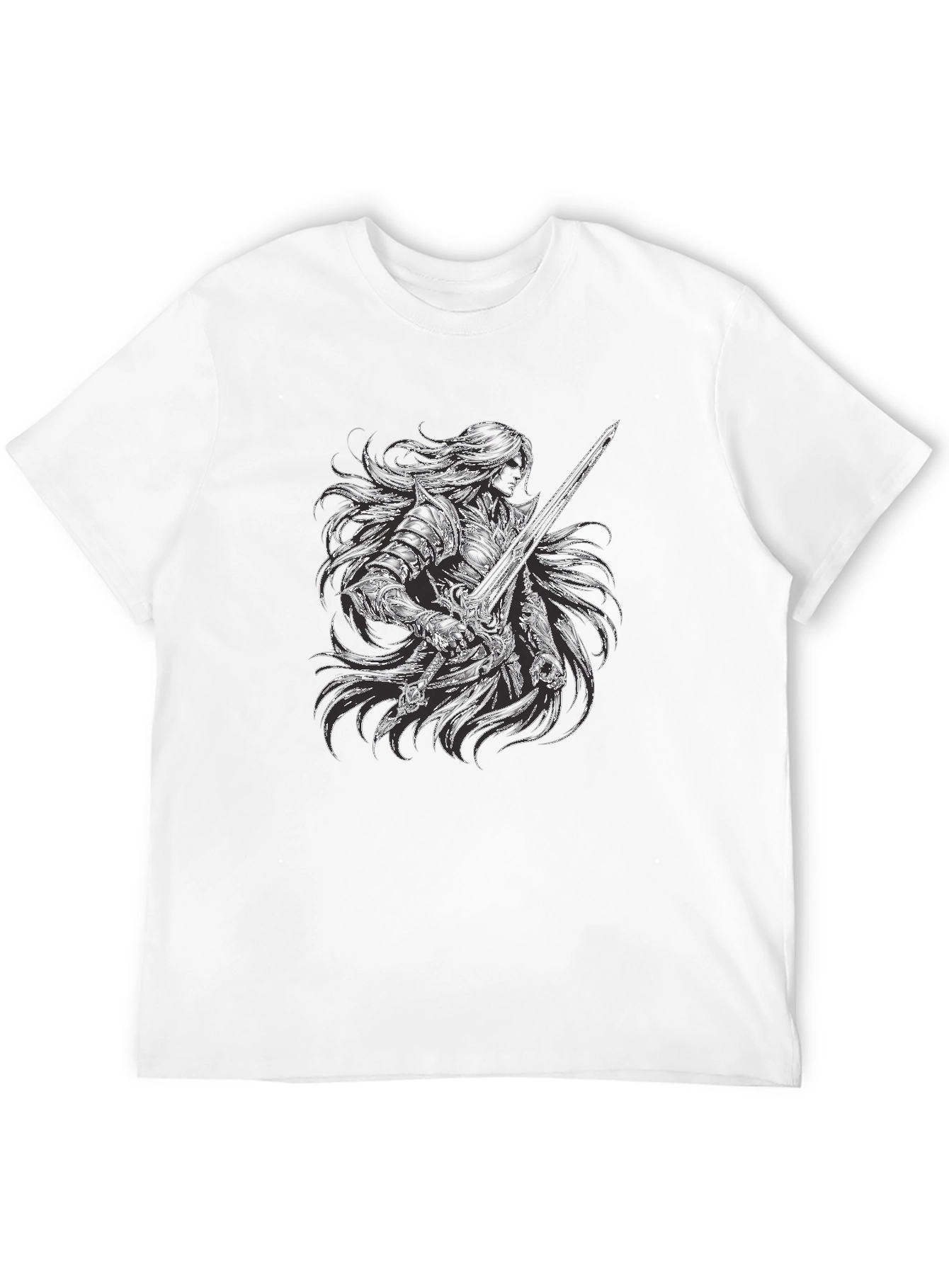 Warrior Knight Graphic Black T-Shirt