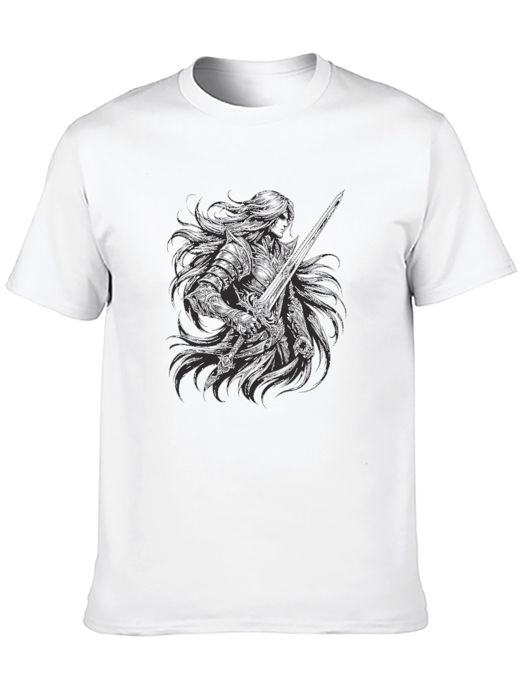 Warrior Knight Graphic Black T-Shirt