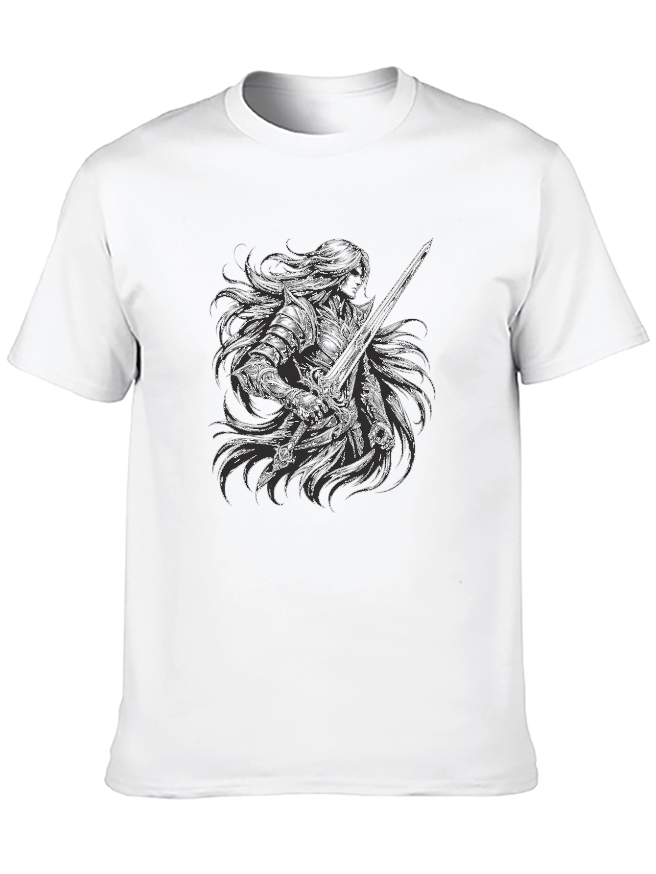 Warrior Knight Graphic Black T-Shirt
