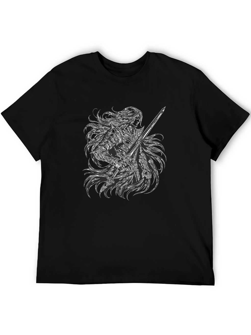 Warrior Knight Graphic Black T-Shirt