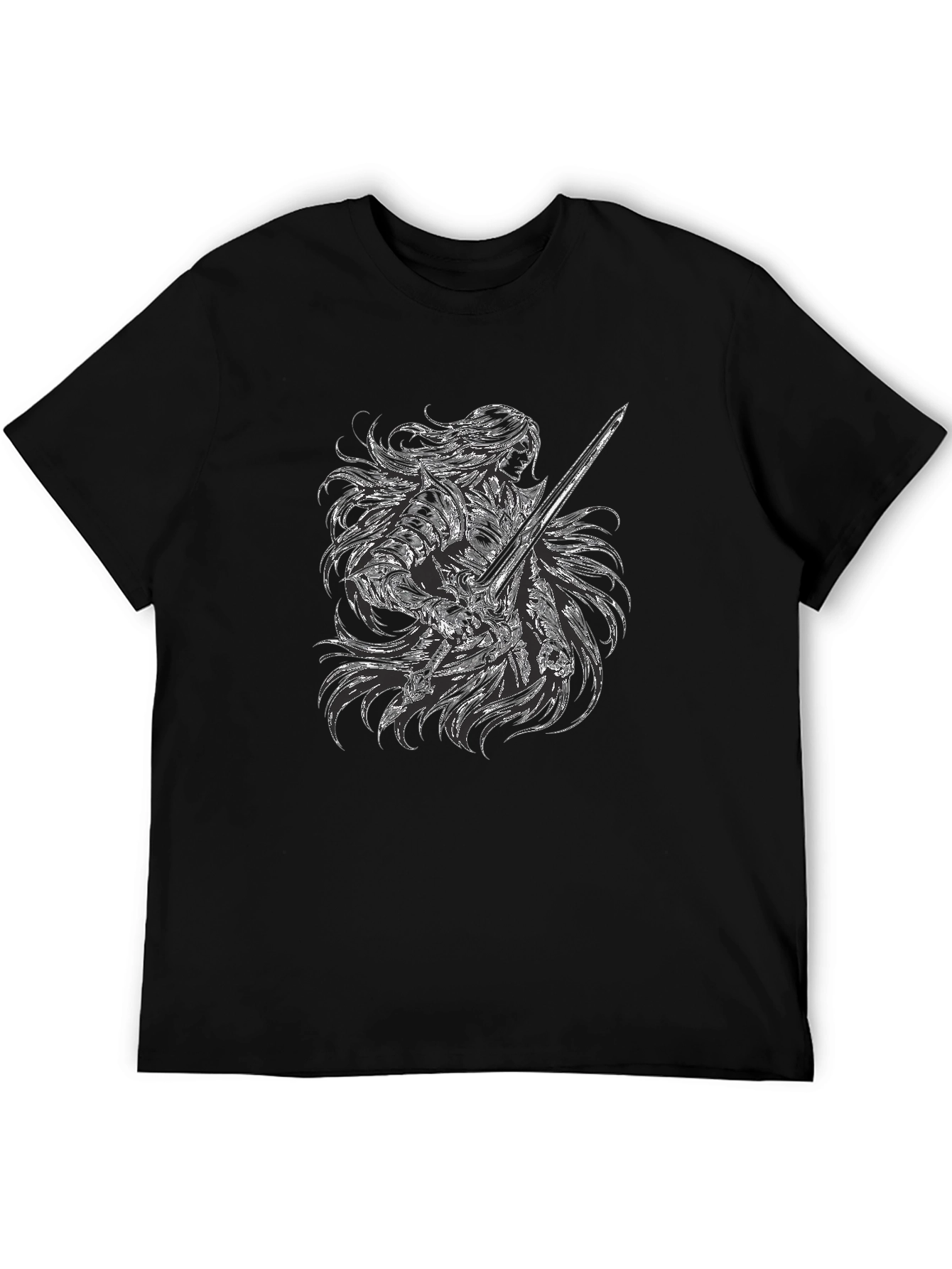 Warrior Knight Graphic Black T-Shirt