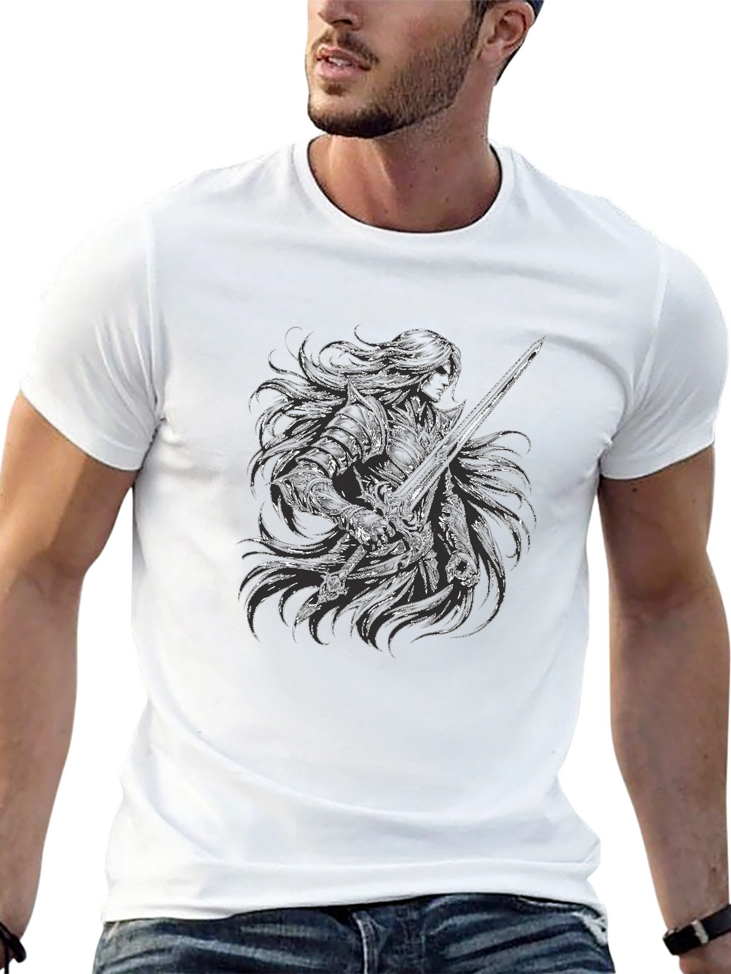 Warrior Knight Graphic Black T-Shirt