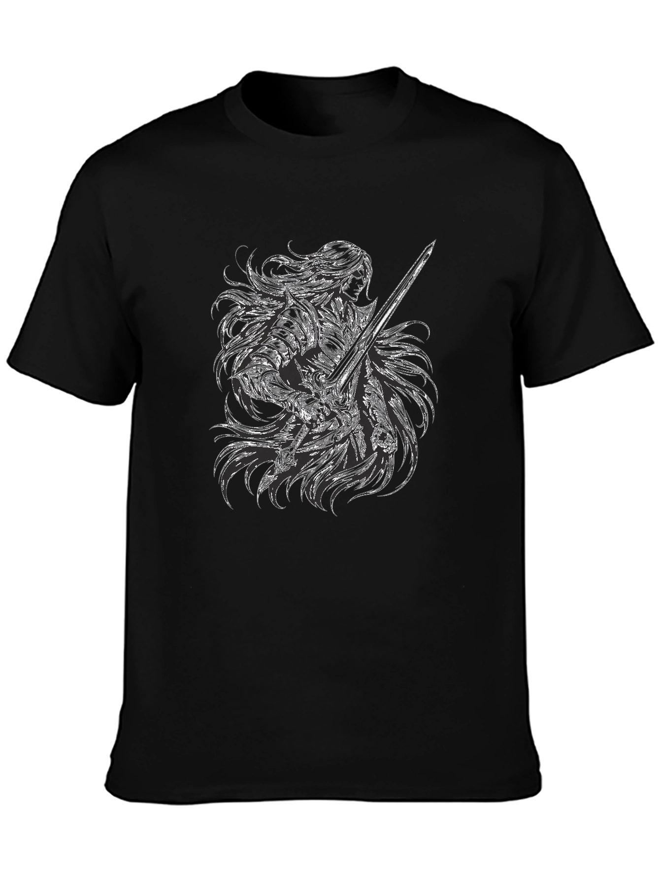 Warrior Knight Graphic Black T-Shirt