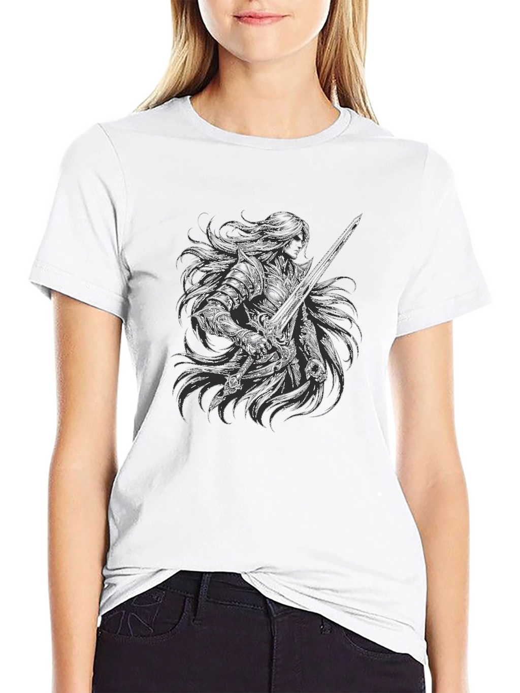Warrior Knight Graphic Black T-Shirt