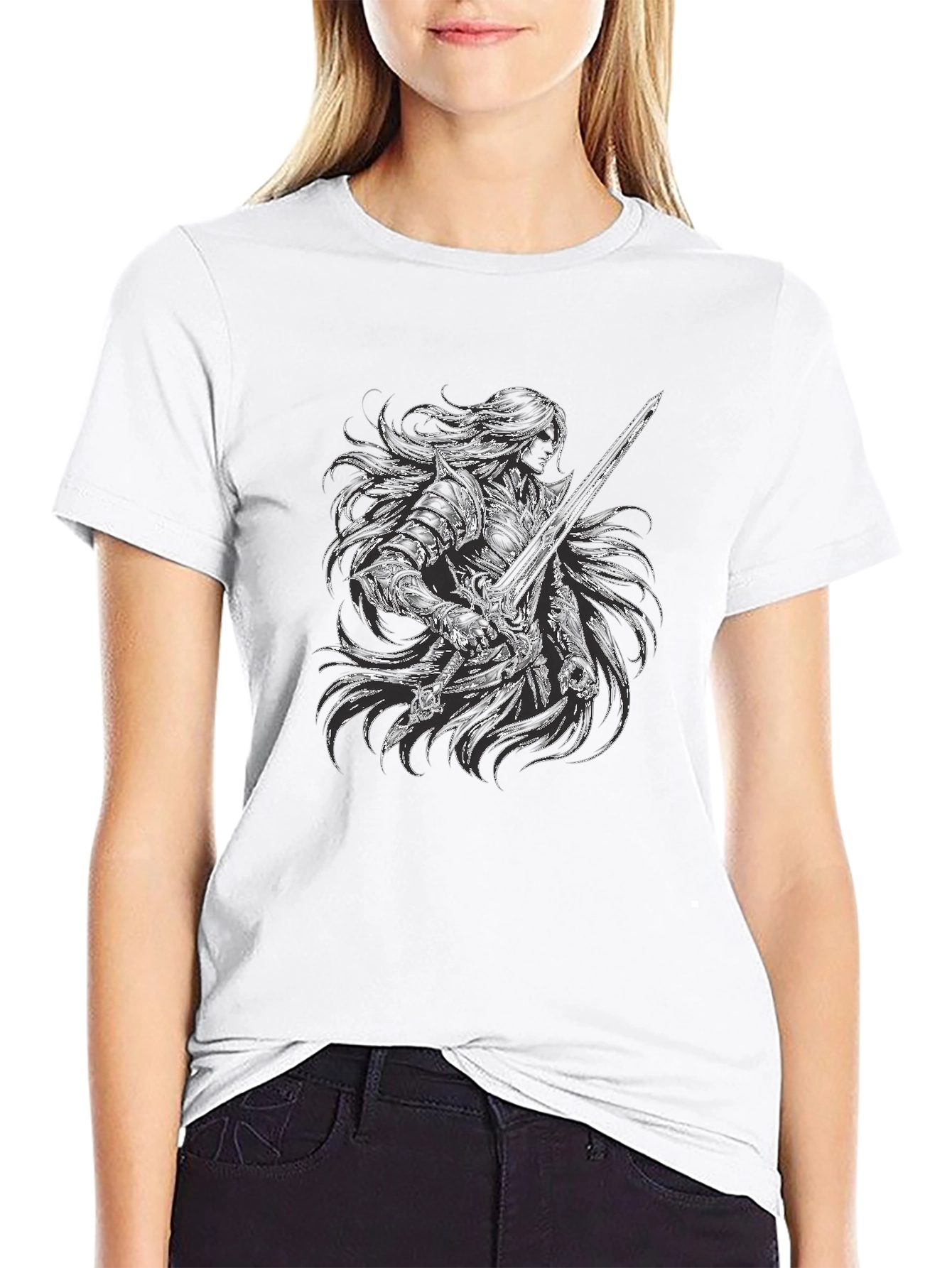 Warrior Knight Graphic Black T-Shirt