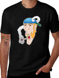 Cartoon Character Graphic Black T-Shirt