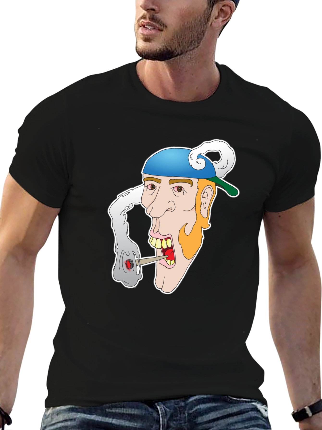 Cartoon Character Graphic Black T-Shirt