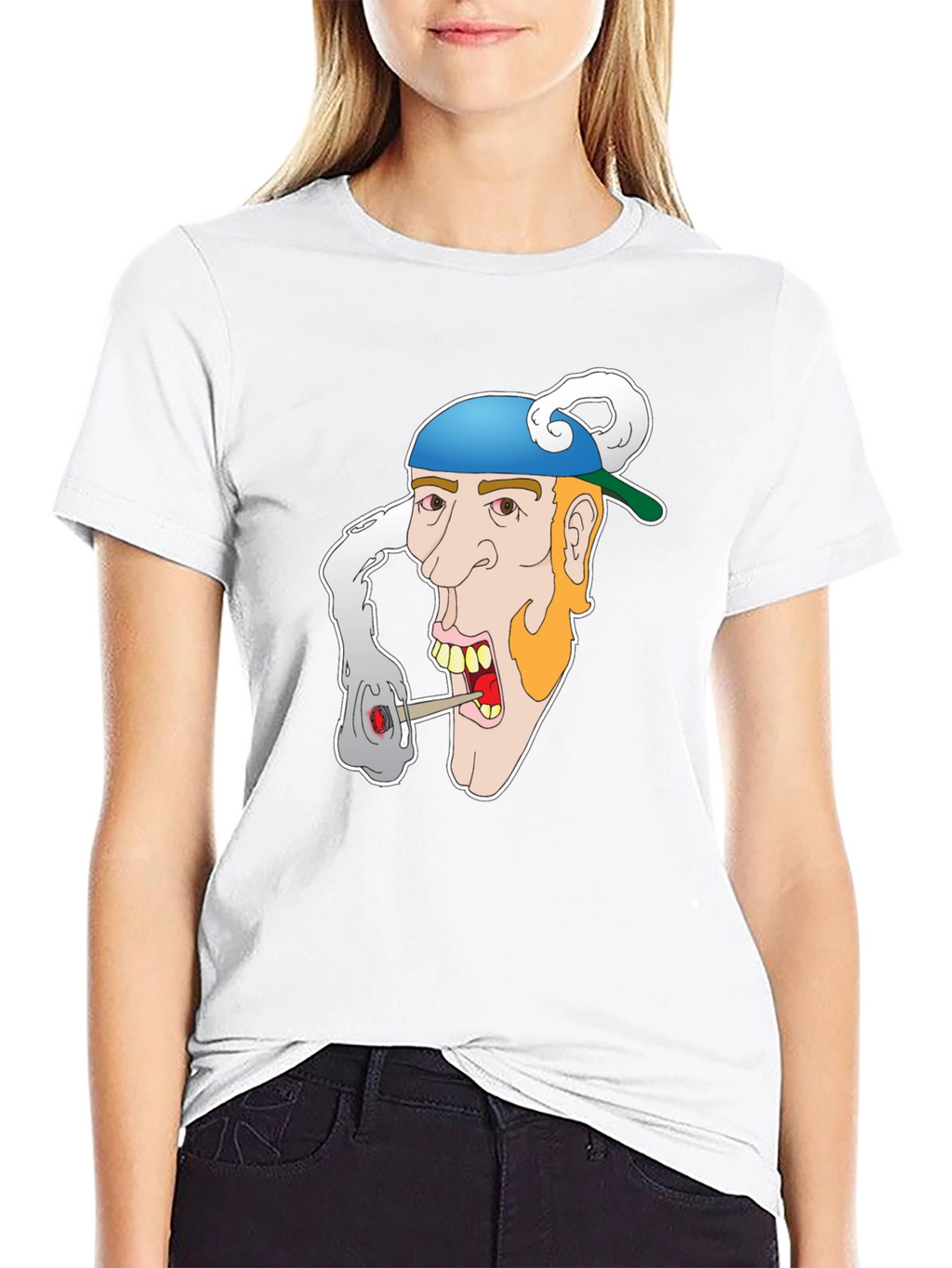 Cartoon Character Graphic Black T-Shirt