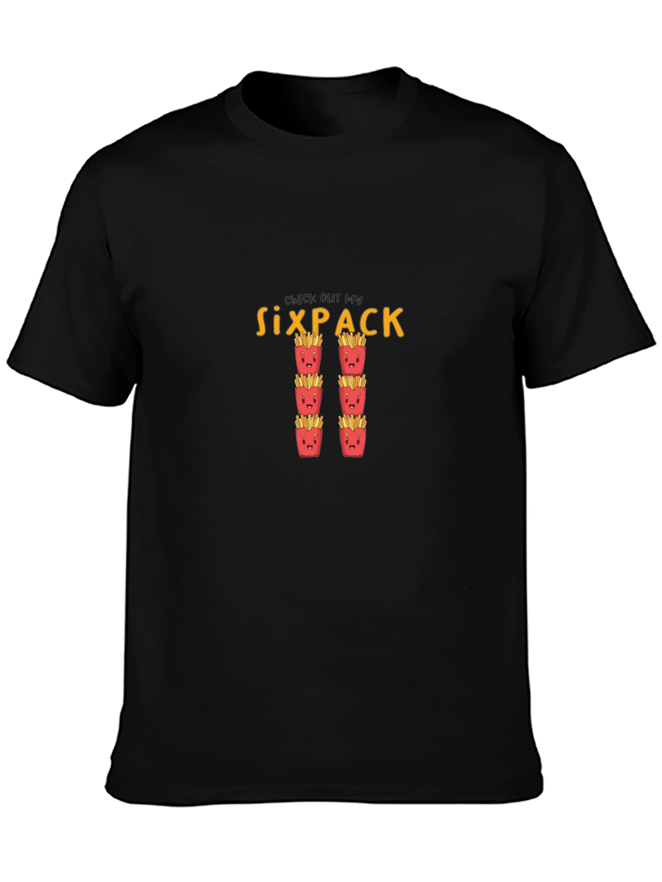 Six Pack Fries Graphic Tee - Funny Foodie T-Shirt