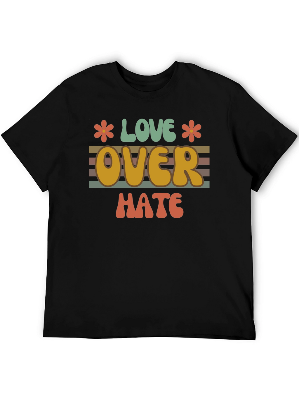 Love Over Hate Graphic Tee - Retro Style