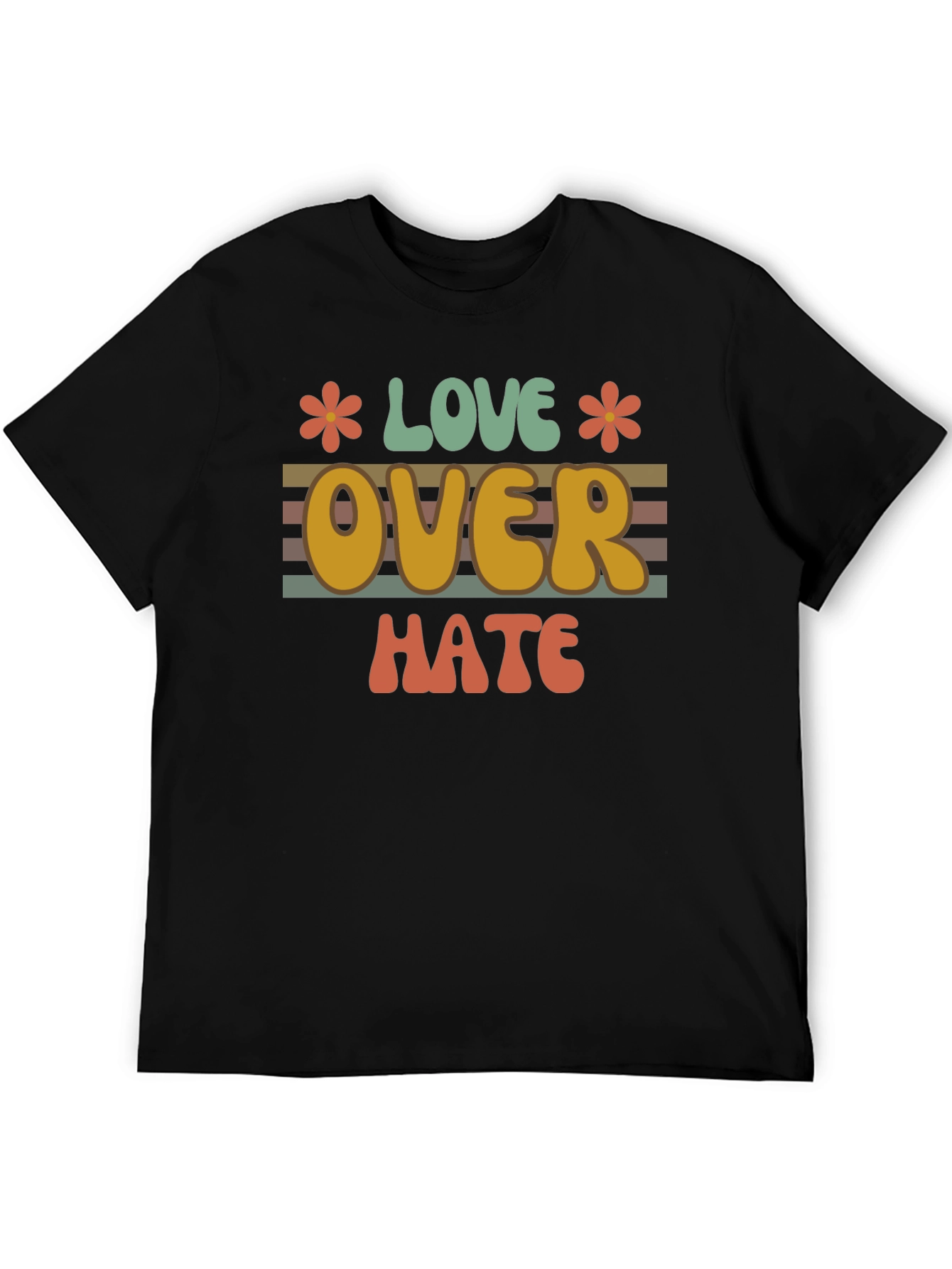 Love Over Hate Graphic Tee - Retro Style