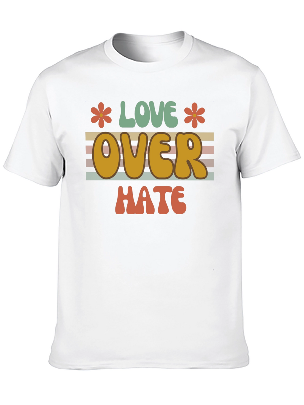 Love Over Hate Graphic Tee - Retro Style