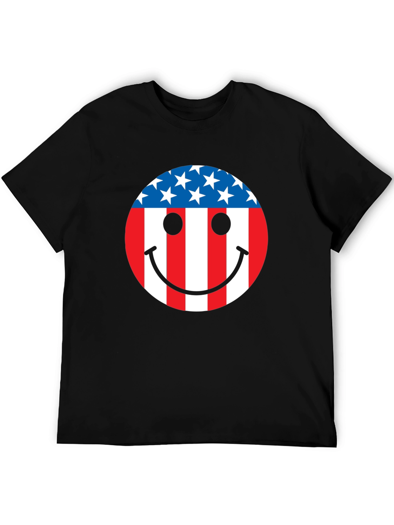 American Flag Smiley Face Patriotic T-Shirt