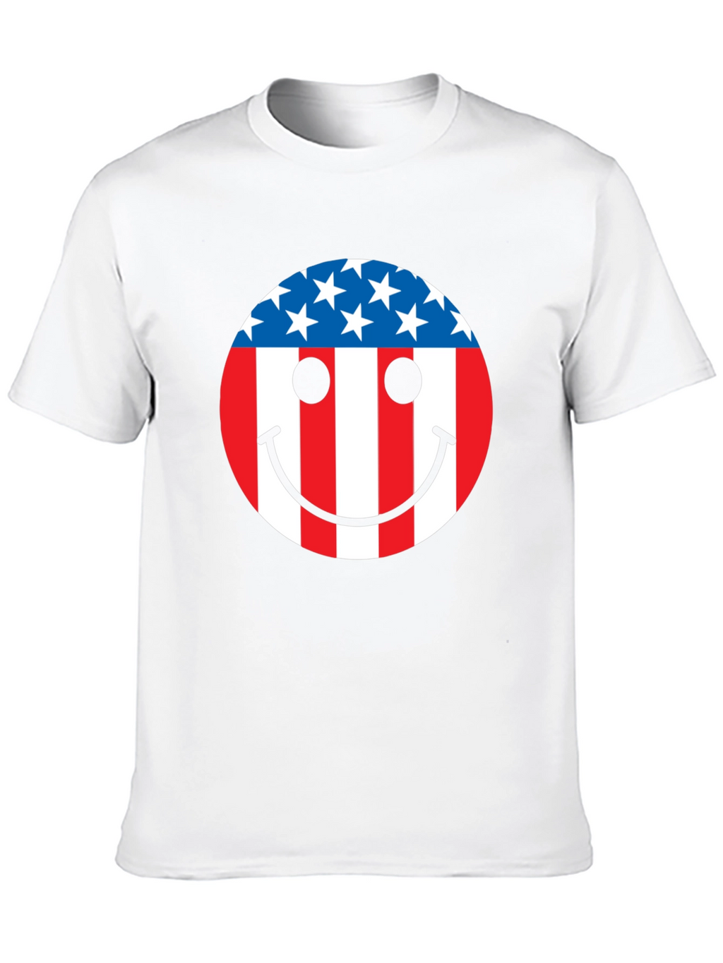 American Flag Smiley Face Patriotic T-Shirt