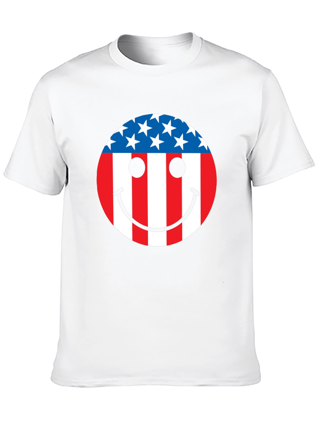 American Flag Smiley Face Patriotic T-Shirt