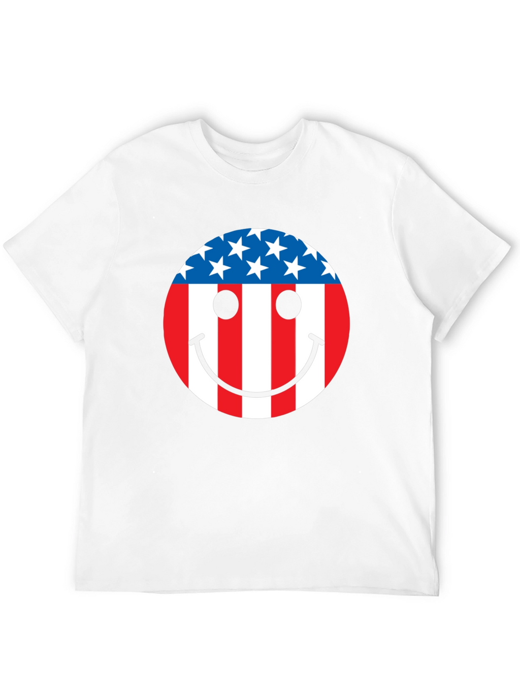 American Flag Smiley Face Patriotic T-Shirt