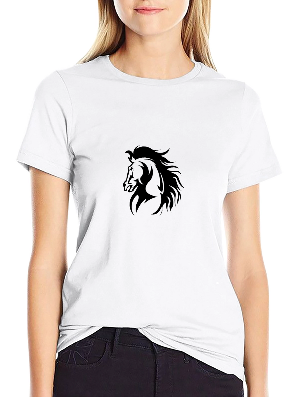 Black Horse Graphic Tee - Stylish Mens T-Shirt
