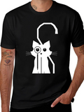 Monocle Cat Graphic Tee - Black