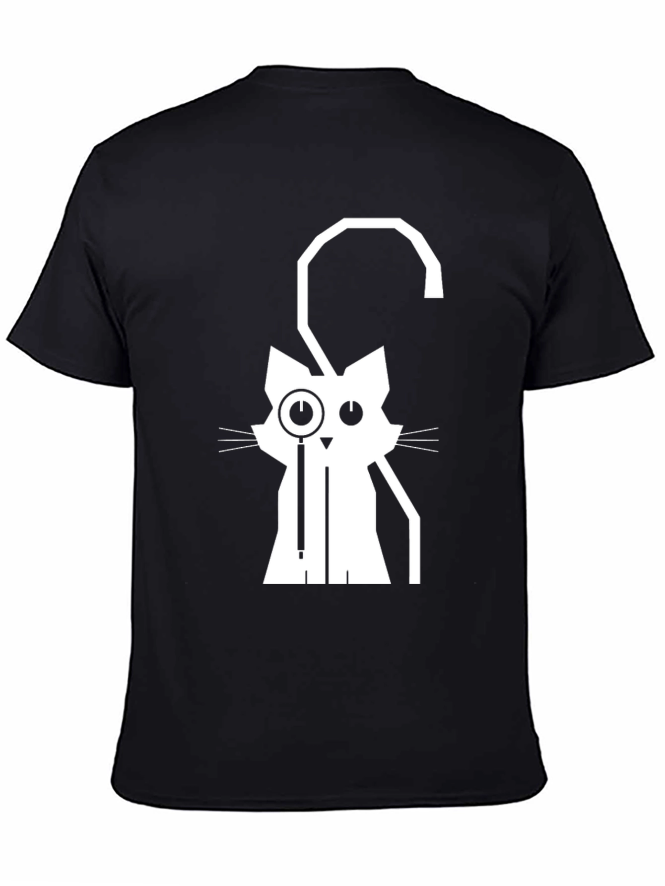 Monocle Cat Graphic Tee - Black
