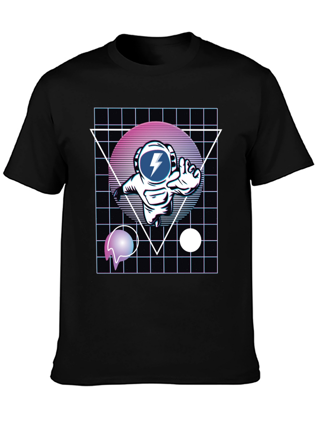Retro Astronaut T-Shirt - Black Graphic Tee
