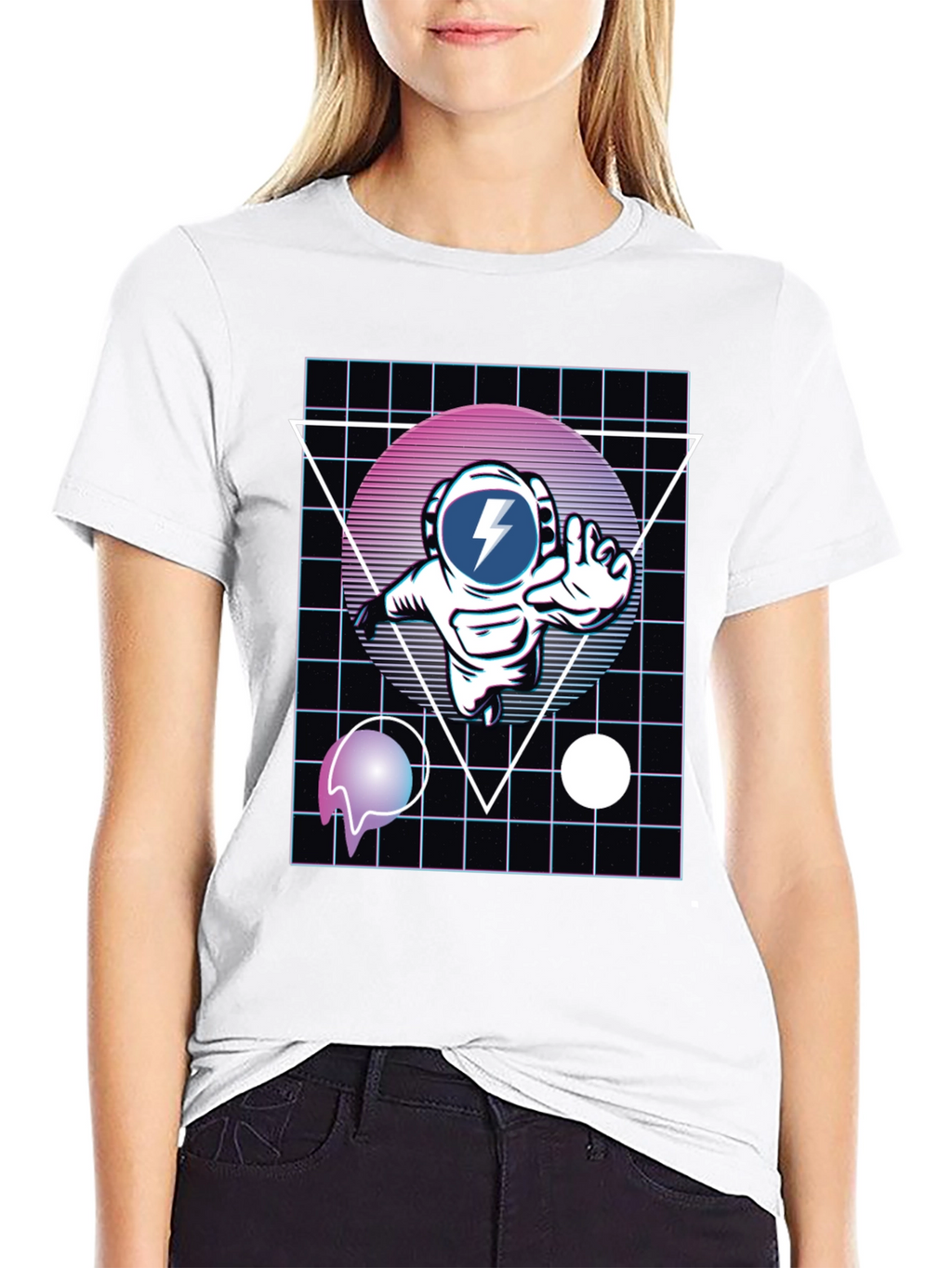 Retro Astronaut T-Shirt - Black Graphic Tee