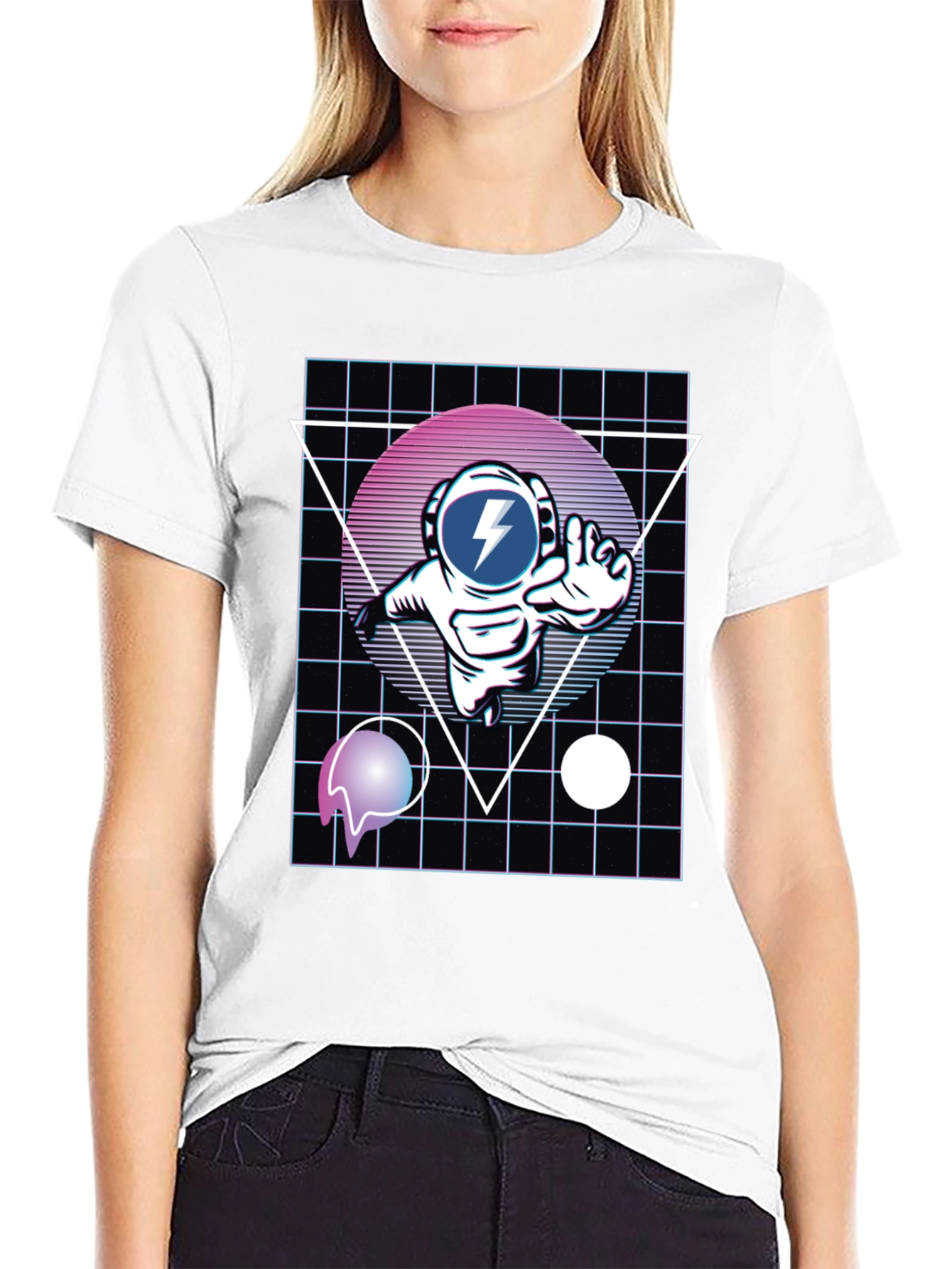 Retro Astronaut T-Shirt - Black Graphic Tee