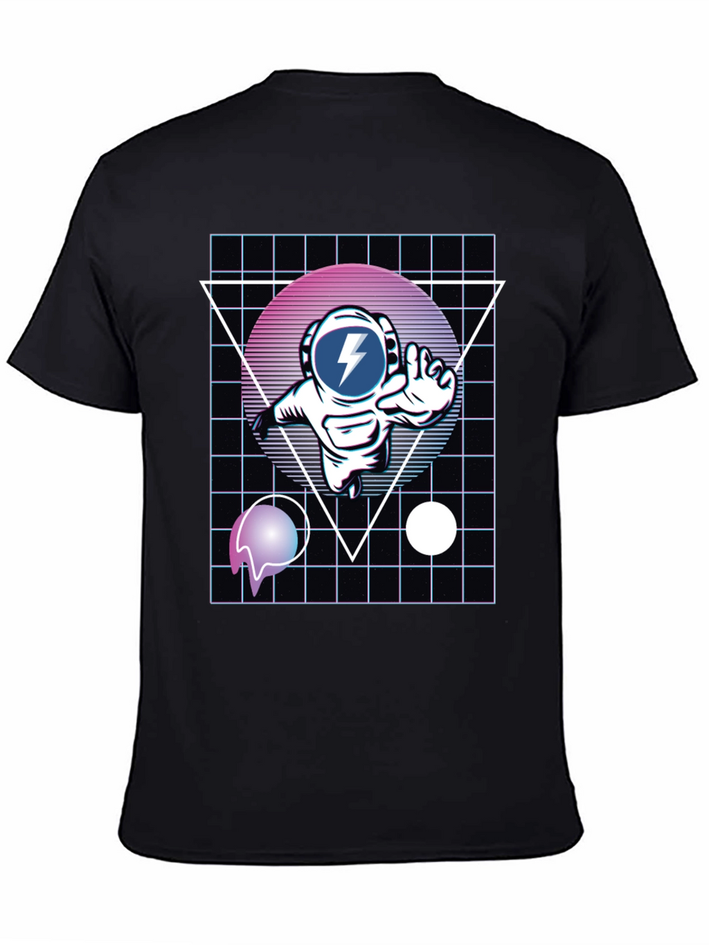 Retro Astronaut T-Shirt - Black Graphic Tee