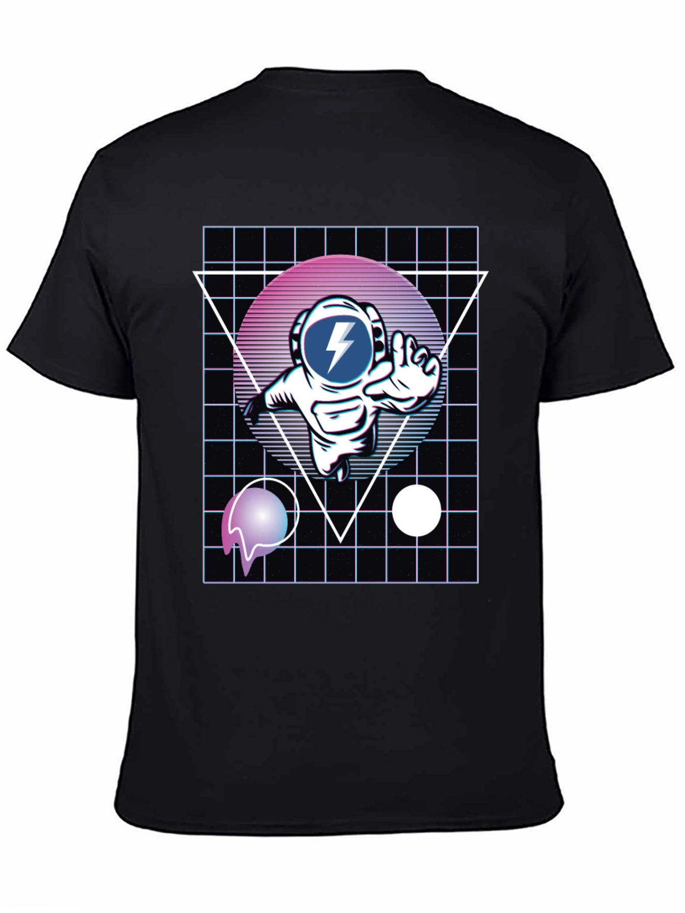 Retro Astronaut T-Shirt - Black Graphic Tee