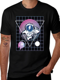Retro Astronaut T-Shirt - Black Graphic Tee
