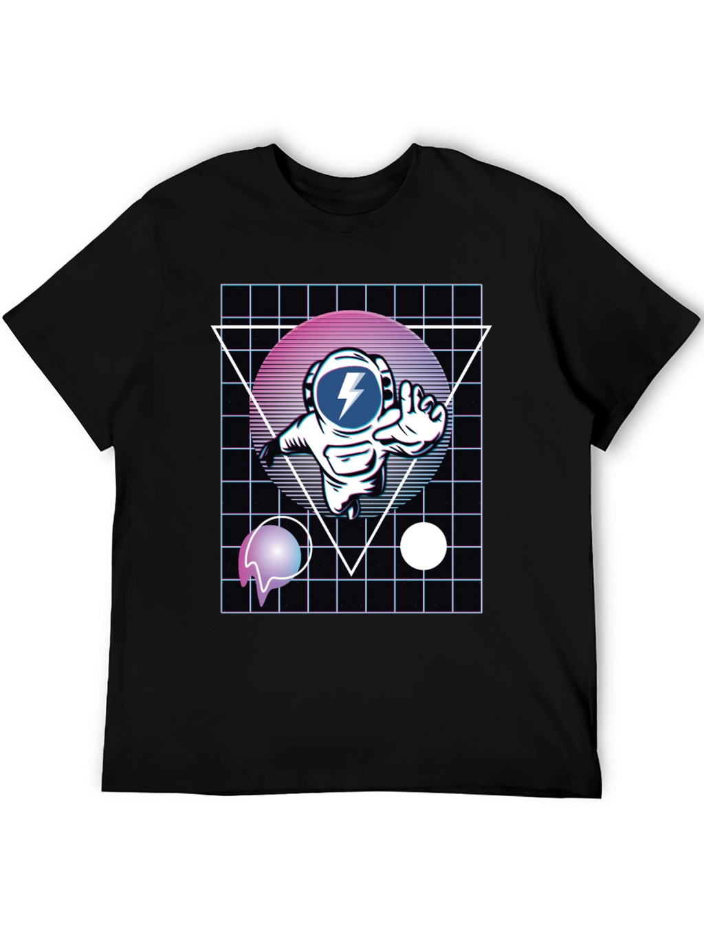 Retro Astronaut T-Shirt - Black Graphic Tee