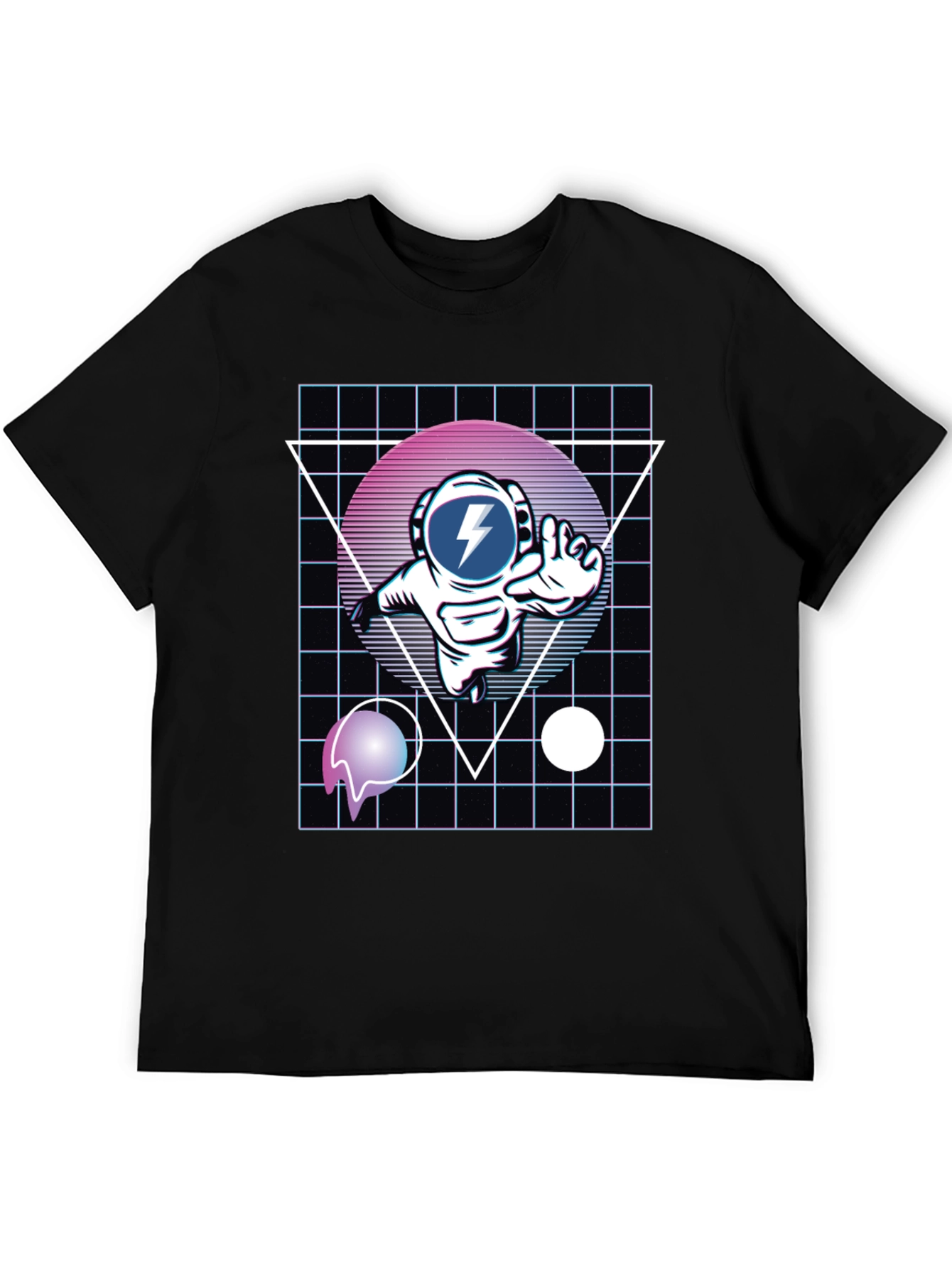 Retro Astronaut T-Shirt - Black Graphic Tee