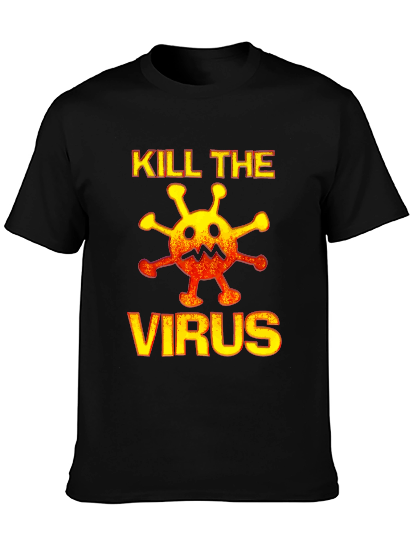 Kill the Virus Graphic Tee - Black Cotton