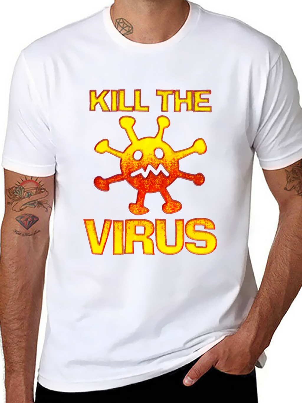 Kill the Virus Graphic Tee - Black Cotton