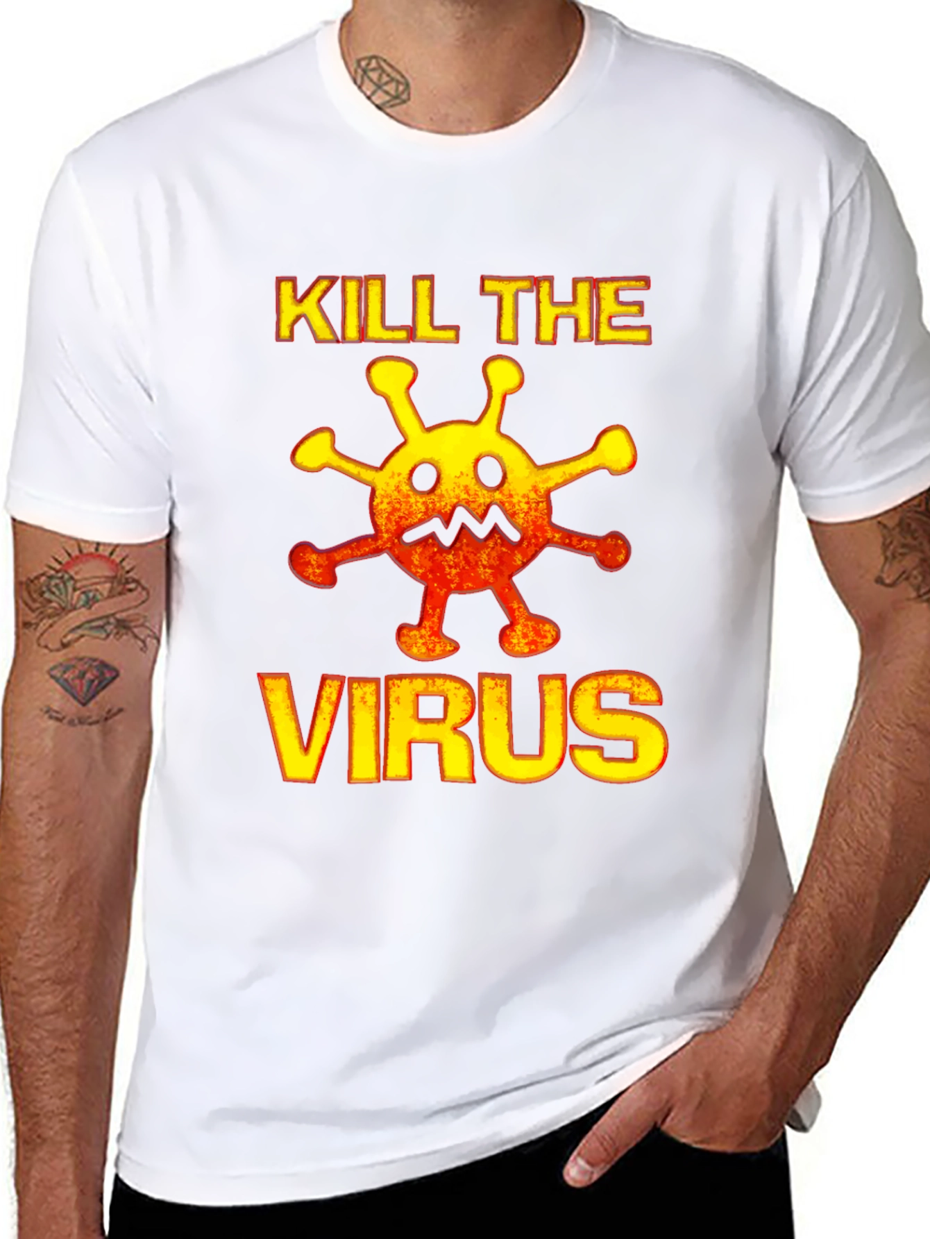 Kill the Virus Graphic Tee - Black Cotton