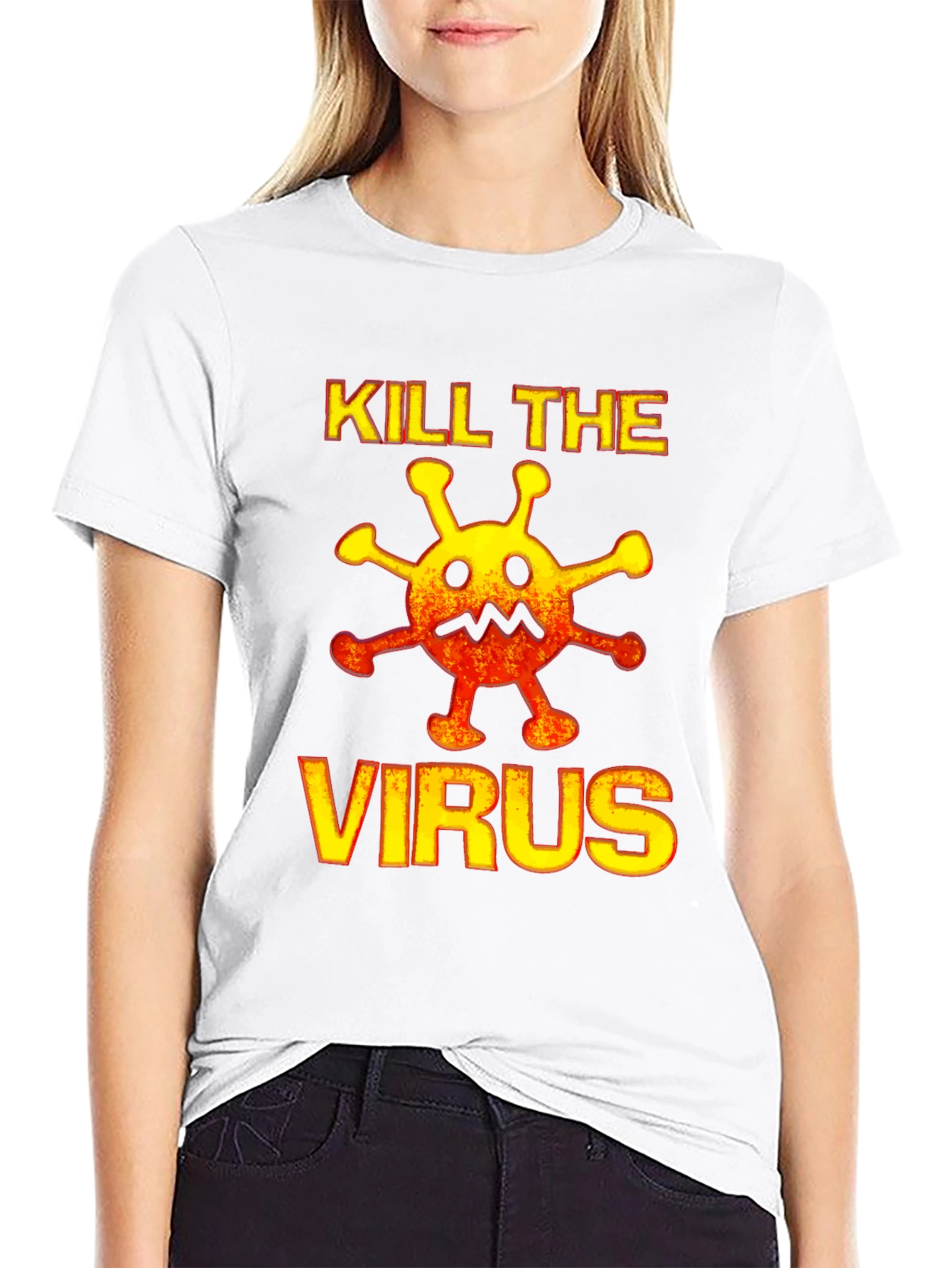 Kill the Virus Graphic Tee - Black Cotton